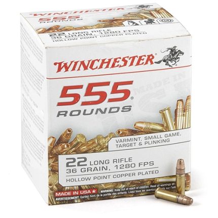 Winchester Ammunition 22 Long Rifle 36 Grain Plated Lead Hollow Point