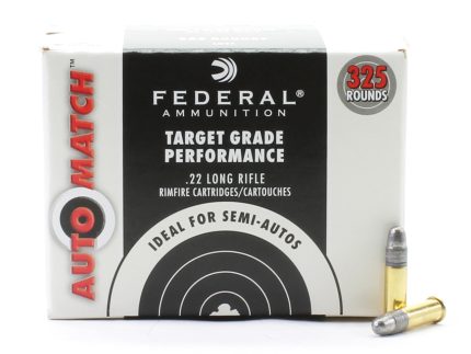 Federal AutoMatch Target Ammunition 22 Long Rifle 40 Grain Lead Round Nose