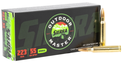 Sierra Outdoor Master Ammunition 223 Remington 55 Grain Jacketed Hollow Point Box of 20