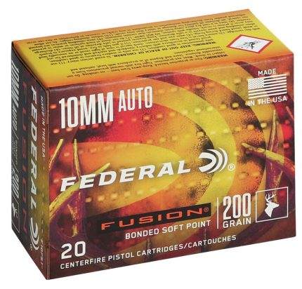 Federal Fusion Ammunition 10mm Auto 200 Grain Bonded Soft Point Box of 20