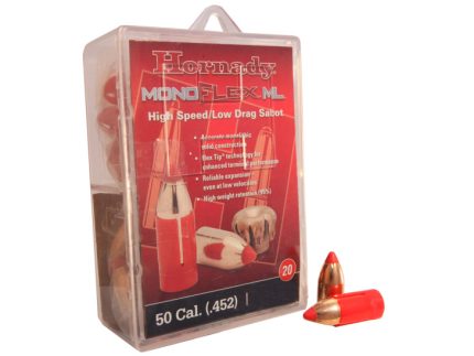 Hornady MonoFlex Muzzleloader Bullets 50 Caliber Sabot with 45 Caliber 250 Grain Low Drag Flex Tip Expanding Lead-Free Box of 20